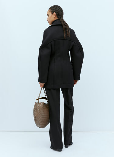 Bottega Veneta Felted Wool Sculptured Coat Black bov0254002