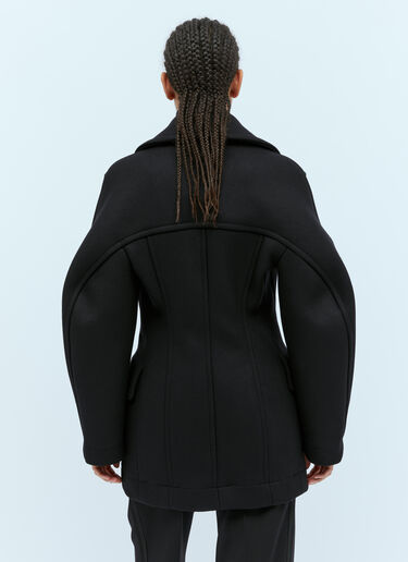 Bottega Veneta Felted Wool Sculptured Coat Black bov0254002