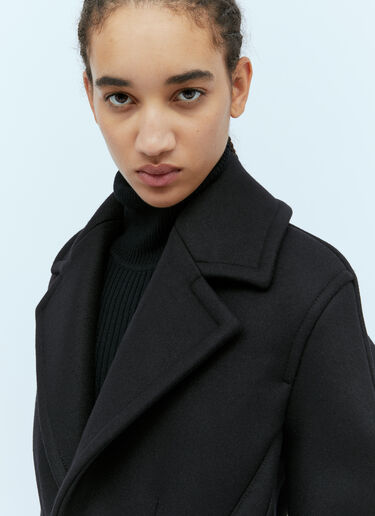 Bottega Veneta Felted Wool Sculptured Coat Black bov0254002