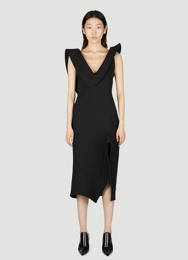 스트럭처드 미디 드레스 Bottega Veneta 스트럭처드 미디 드레스 블랙 bov0254003