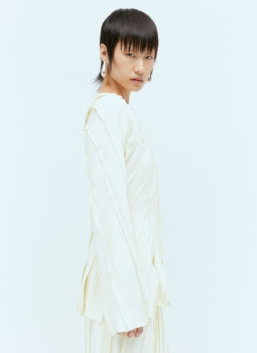Fringe Hem Panel Top Bottega Veneta Fringe Hem Panel Top Cream bov0256036