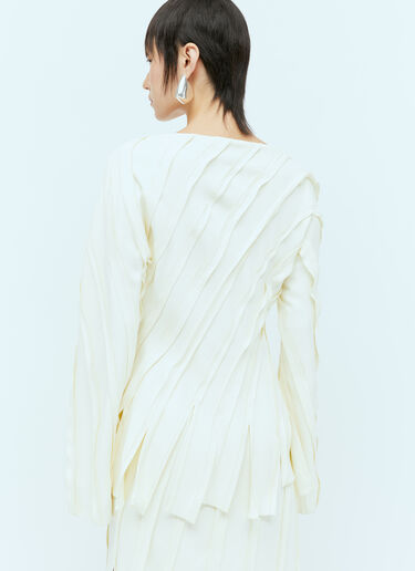 Fringe Hem Panel Top Bottega Veneta Fringe Hem Panel Top Cream bov0256036