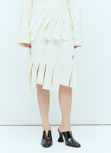 Fringe Hem Panel Skirt Bottega Veneta Fringe Hem Panel Skirt Cream bov0256037