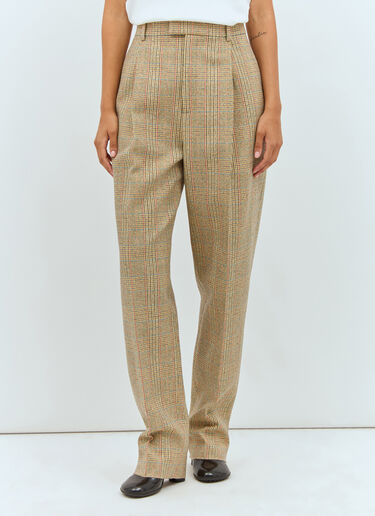 Bottega Veneta プリンス オブ ウェールズ ツイードパンツ ベージュ bov0257002