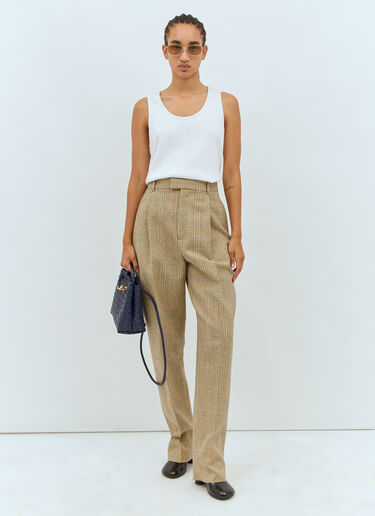 Bottega Veneta プリンス オブ ウェールズ ツイードパンツ ベージュ bov0257002
