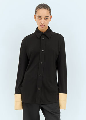 Bottega Veneta Fluid Long-Sleeve Shirt Black bov0258003