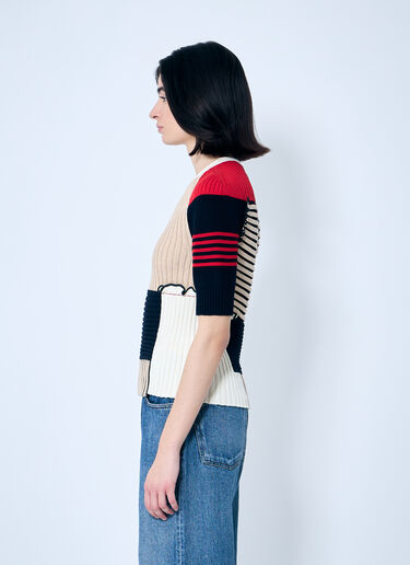 Rib Patchwork Sweater Bottega Veneta Rib Patchwork Sweater Beige bov0259003