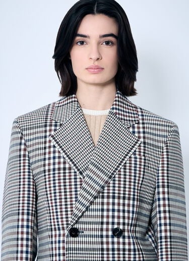 Bottega Veneta ストラクチャードチェックコットンブレザー  ブラウン bov0259009
