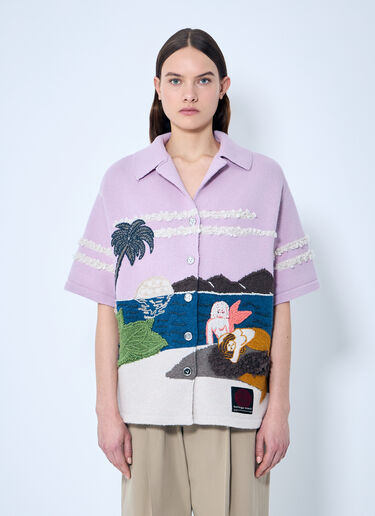 Intarsia Knit Shirt Bottega Veneta Intarsia Knit Shirt Pink bov0259012