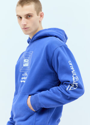Brain Dead Electronique Hooded Sweatshirt Blue bra0154005