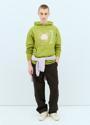 Playing With Fire Hooded Sweatshirt Brain Dead Playing With Fire Hooded Sweatshirt Green bra0154016