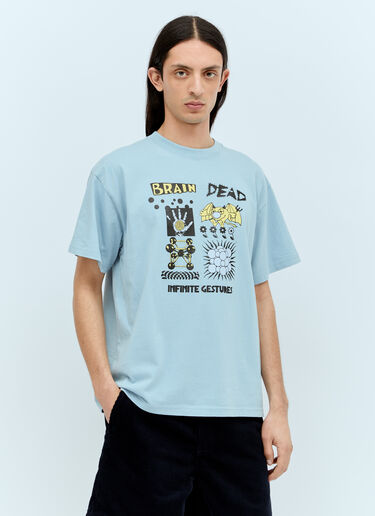 Infinite Gestures T-Shirt Brain Dead Infinite Gestures T-Shirt Blue bra0156012