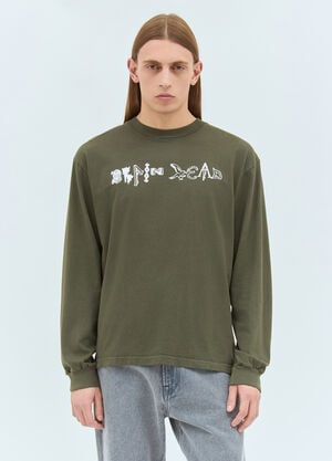 Brain Dead Earth Wisdom Long-Sleeve T-Shirt Green bra0158011