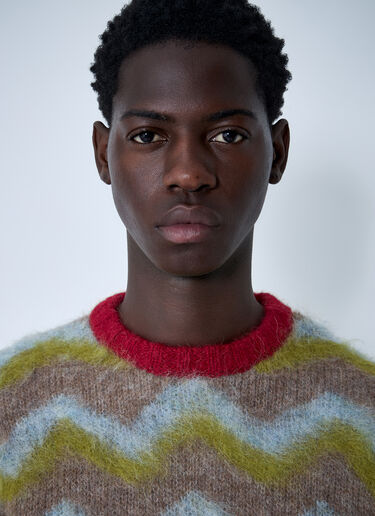 Ziz-Zag Sweater Brain Dead Ziz-Zag Sweater Brown bra0160001