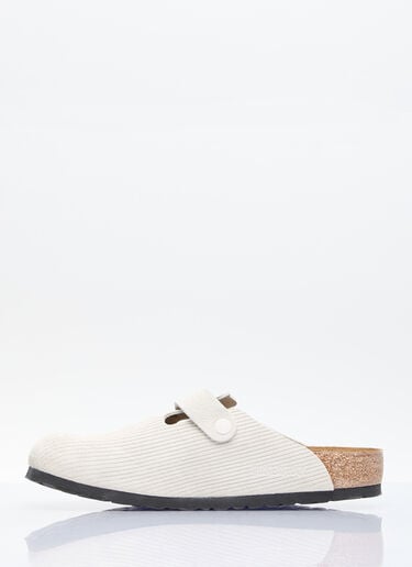 Birkenstock Boston 压纹穆勒鞋  白色 brk0156004