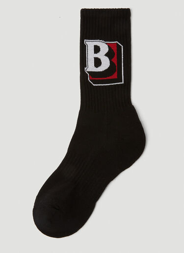 Monogram Socks Burberry Monogram Socks Black bur0147090