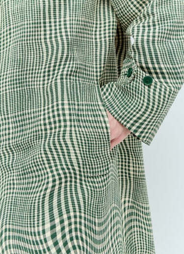 Long Warped Houndstooth Car Coat Burberry Long Warped Houndstooth Car Coat Green bur0155026