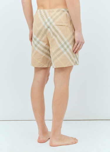 Burberry Check Swim Shorts Beige bur0155044