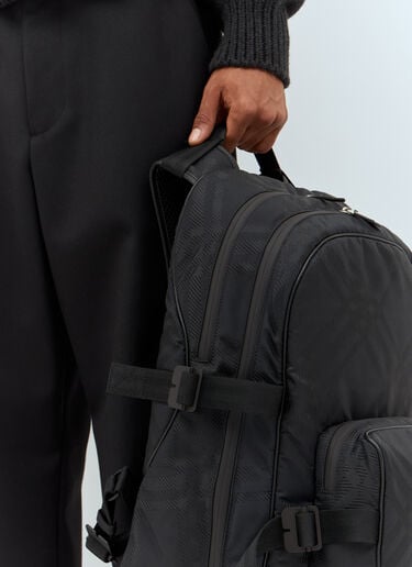 Burberry 格纹提花双肩包 黑色 bur0155103
