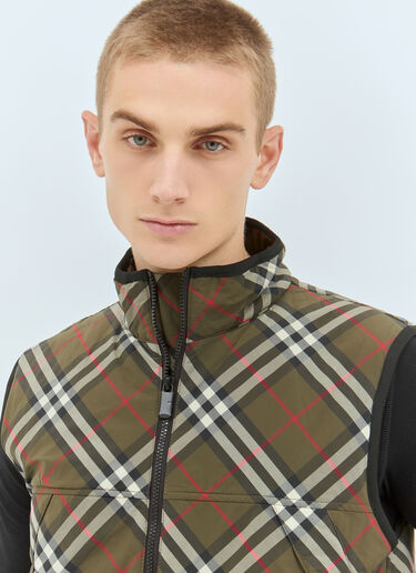 Check Padded Gilet Burberry Check Padded Gilet Green bur0157014