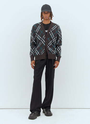 Check Wool Cardigan Burberry Check Wool Cardigan Grey bur0157020