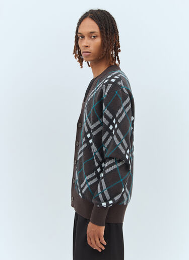 Check Wool Cardigan Burberry Check Wool Cardigan Grey bur0157020