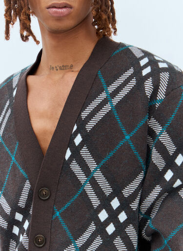 Check Wool Cardigan Burberry Check Wool Cardigan Grey bur0157020