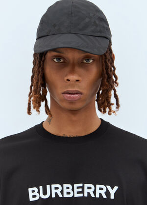 Burberry Check Baseball Cap Black bur0157027