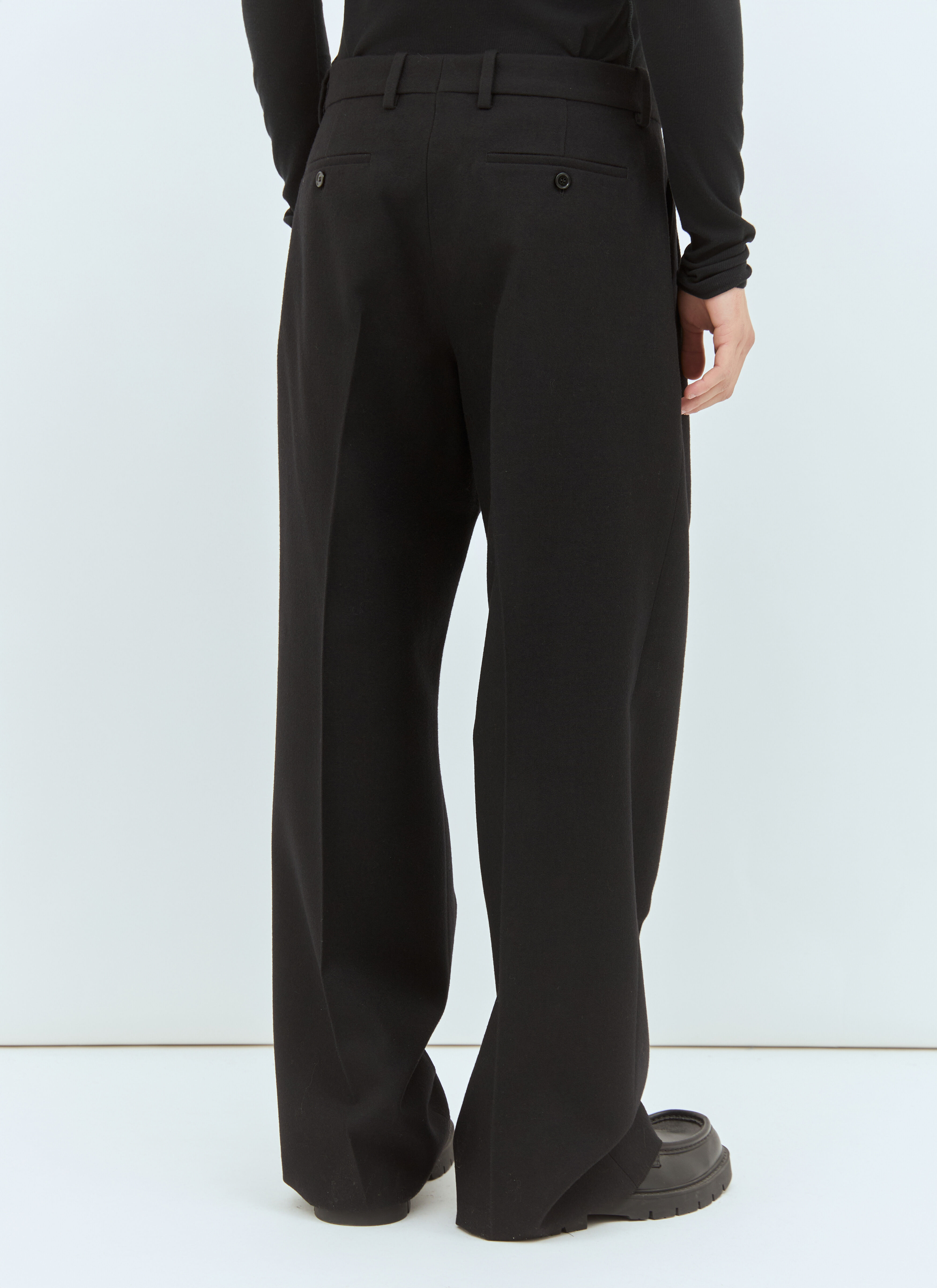 Burberry Men's' Wide-Leg Wool Pants in Black | LN-CC®
