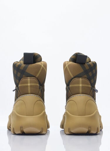 Burberry チェック・スクート トレックブーツ グリーン bur0158010