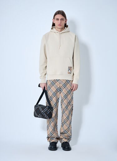 徽标贴饰连帽运动衫 Burberry 徽标贴饰连帽运动衫 米色 bur0159004