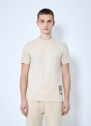 Burberry Logo Patch T-Shirt Beige bur0159006
