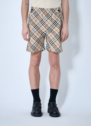 Burberry Check Elasticated Shorts Beige bur0159014