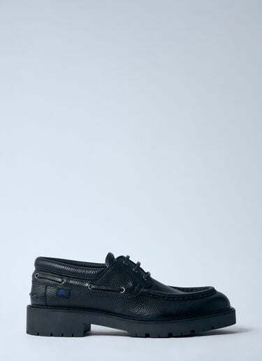 Leather Raft Boat Shoes Burberry Leather Raft Boat Shoes Black bur0159019