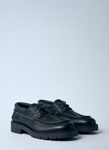 Leather Raft Boat Shoes Burberry Leather Raft Boat Shoes Black bur0159019