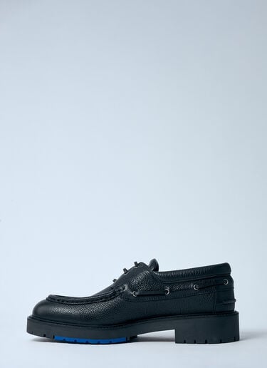 Leather Raft Boat Shoes Burberry Leather Raft Boat Shoes Black bur0159019