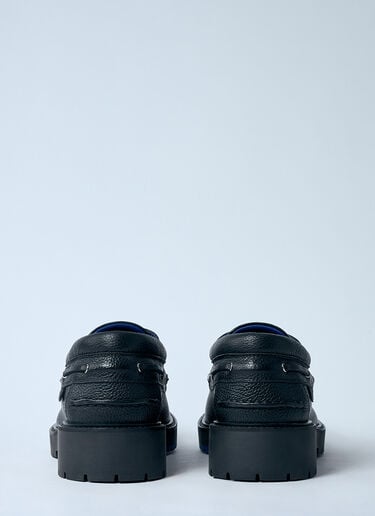 Burberry Leather Raft Boat Shoes Black bur0159019