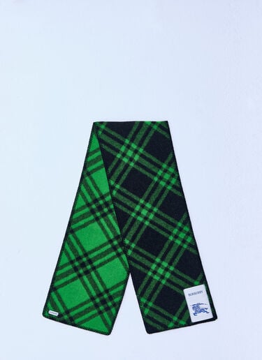 Burberry 格纹羊毛围巾  绿色 bur0159024