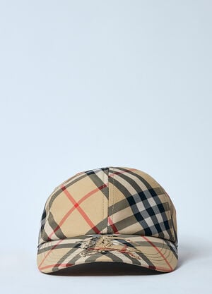Burberry Check Baseball Cap Beige bur0159028