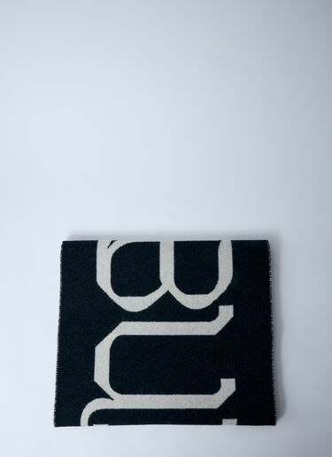 徽标羊毛围巾 Burberry 徽标羊毛围巾 黑色 bur0159036