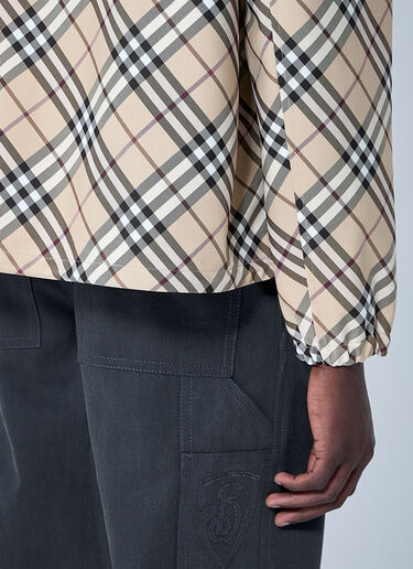Burberry Check Zip-Up Hooded Jacket Beige bur0159048