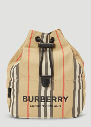 Burberry Phoebe Heritage 条纹抽绳手拿包 米 bur0237029