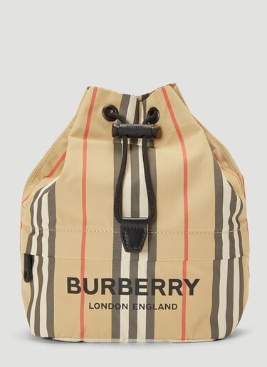 Burberry Phoebe Heritage 条纹抽绳手拿包 米 bur0237029