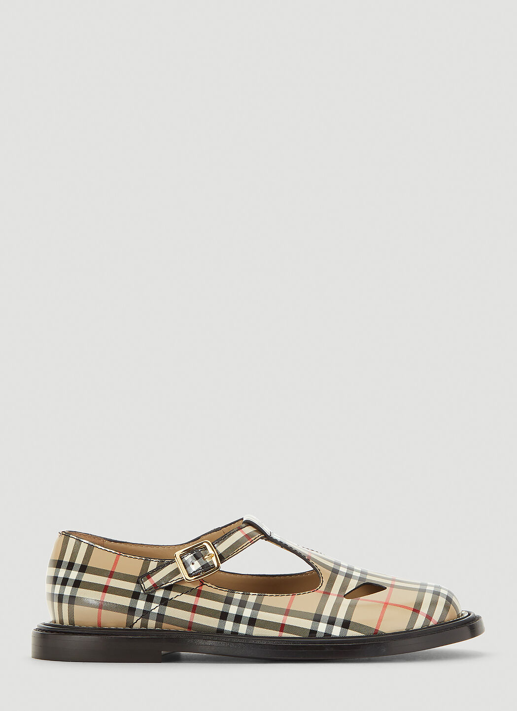 人気ショップ Burberry Vintage-Check T-Bar Shoes in Beige | LN-CC 靴