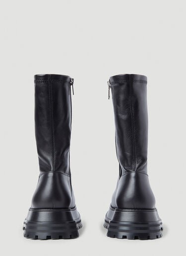 Leather Platform Boots Burberry Leather Platform Boots Black bur0245074