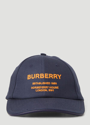 Burberry Logo Embroidered Baseball Cap Blue bur0247048
