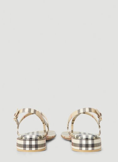 Burberry Emily Low Heel Vintage Check Sandals Beige bur0247138
