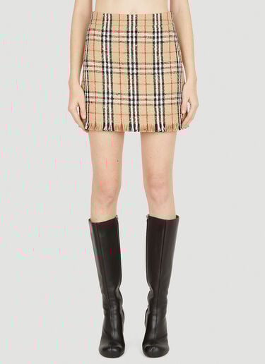 Burberry 체크 프린지 스커트 베이지 bur0251030