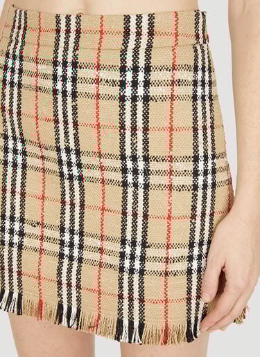 Burberry 체크 프린지 스커트 베이지 bur0251030