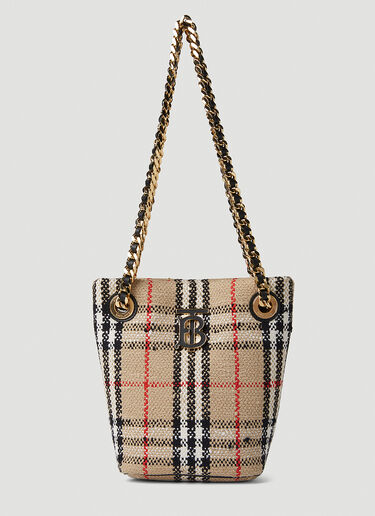 Burberry Lola 格纹水桶单肩包 米色 bur0251050
